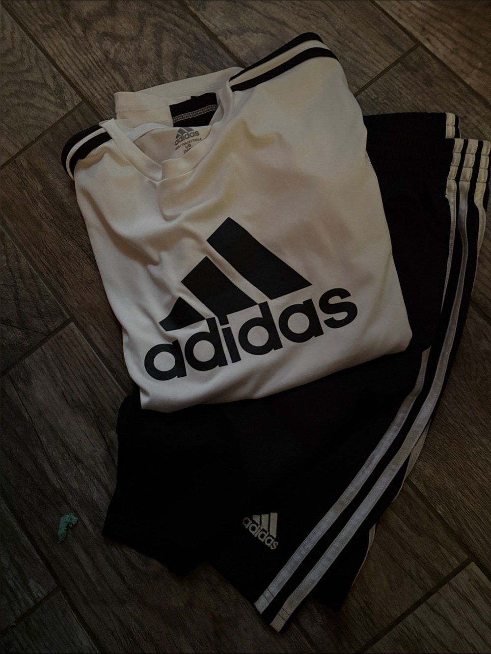 adidas Black and White Logo Kids Athletic Shorts Set